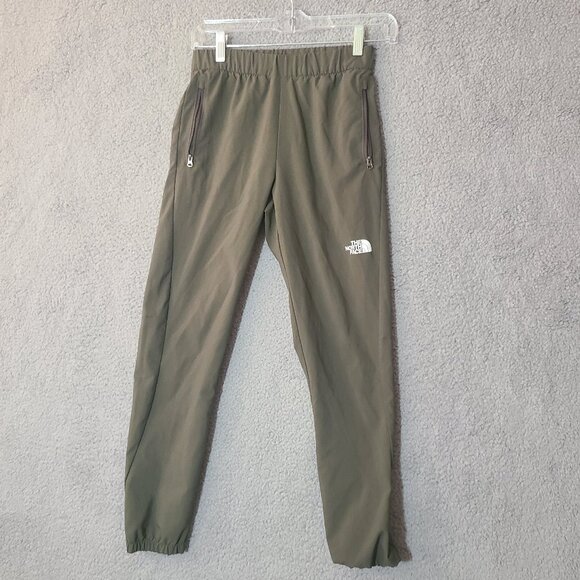 The North Face Green camp fleece jogger sweatpants  with pockets Size 10-12 - Picture 1 of 8